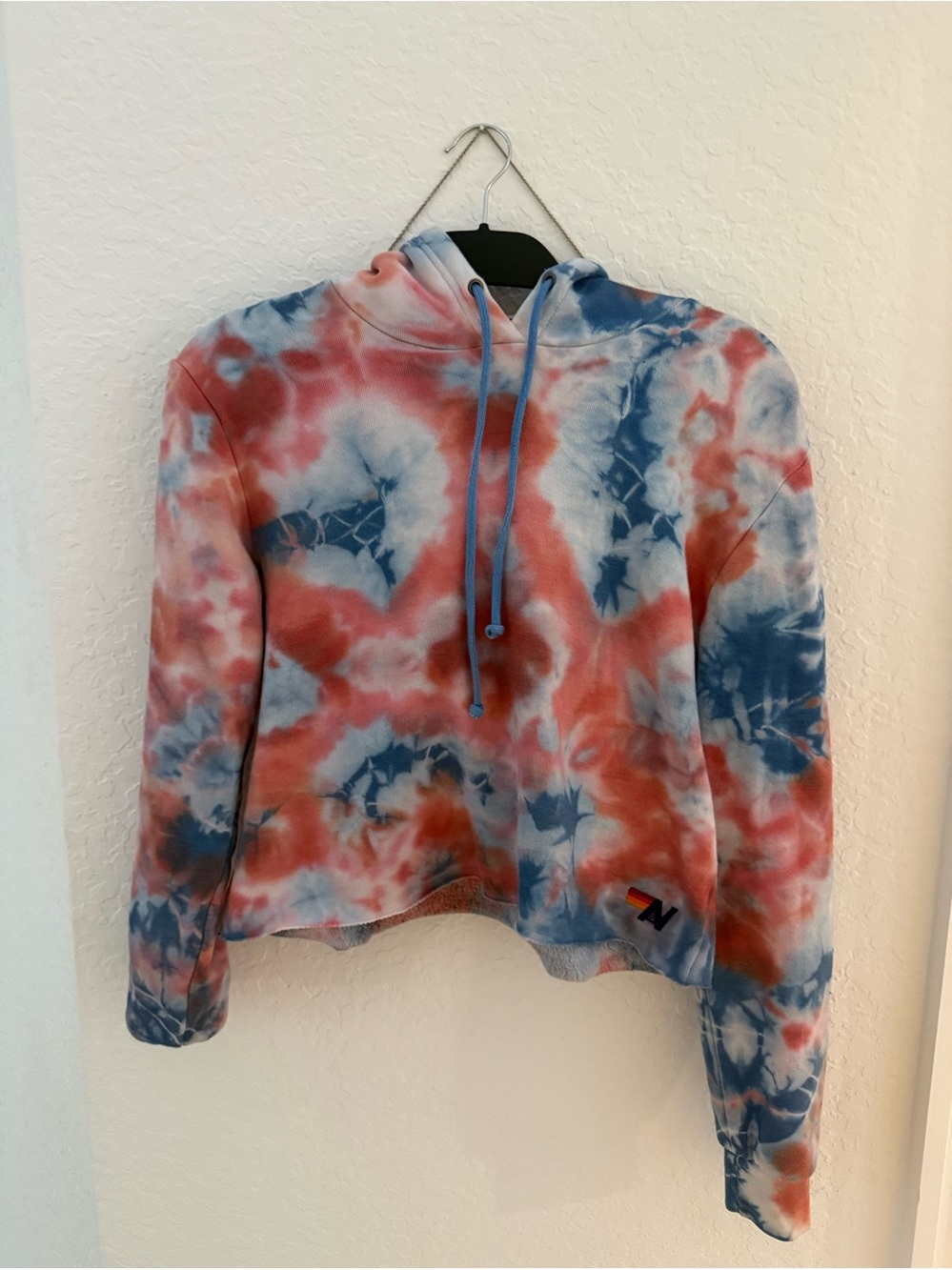 Aviator Nation cropped tie dye hoodie (S)